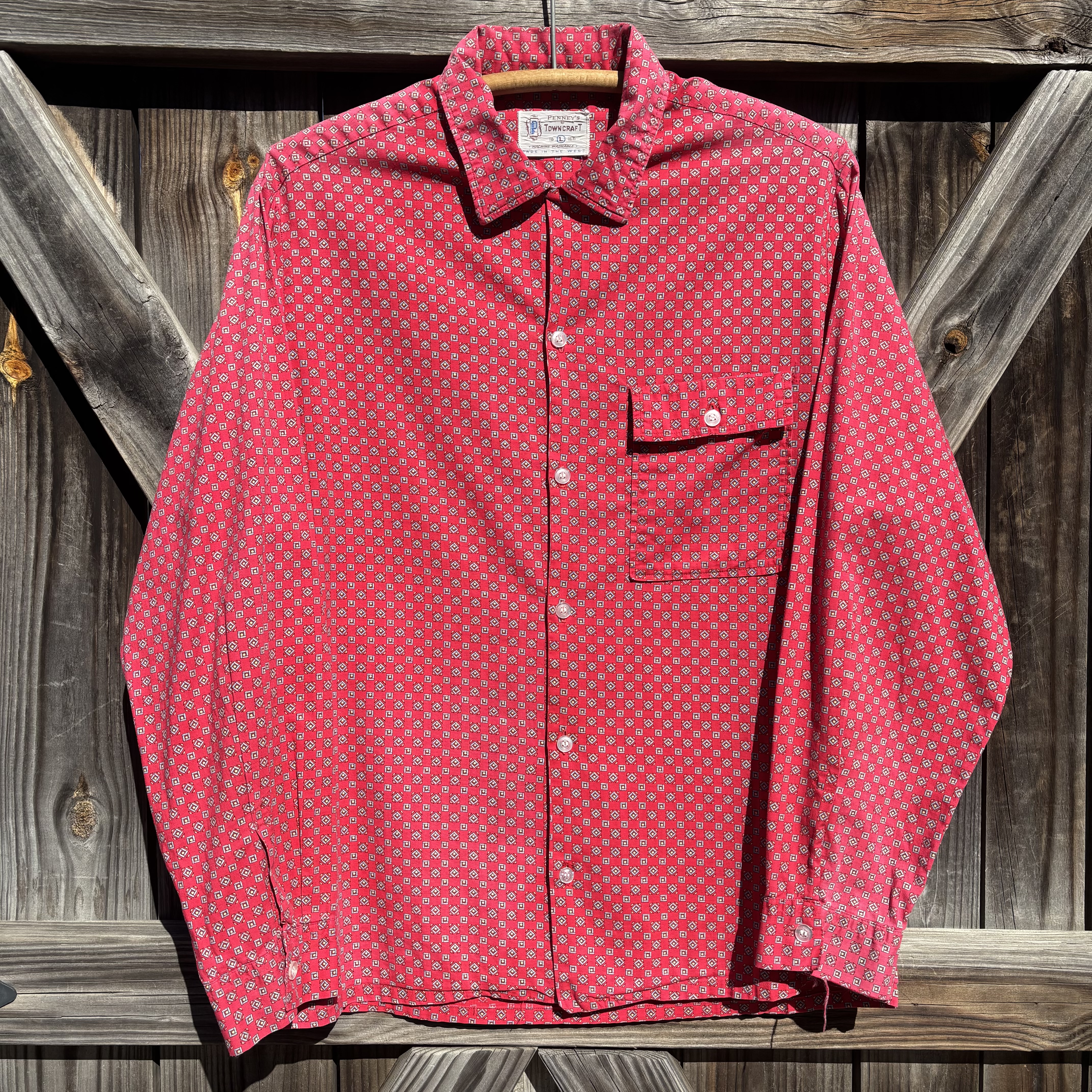 60s Penney's Towncraft Long Sleeve Loop Collar Shirt, Sz M-L – Cee